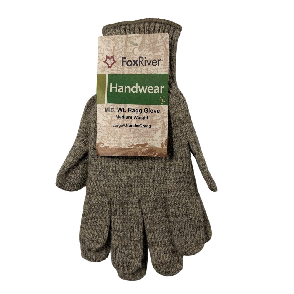 Fox River Ragg Wool Gloves Large Brown Tweed NWT Made in USA Workwear Hunting